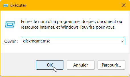 Commande Windows diskmgmt.msc